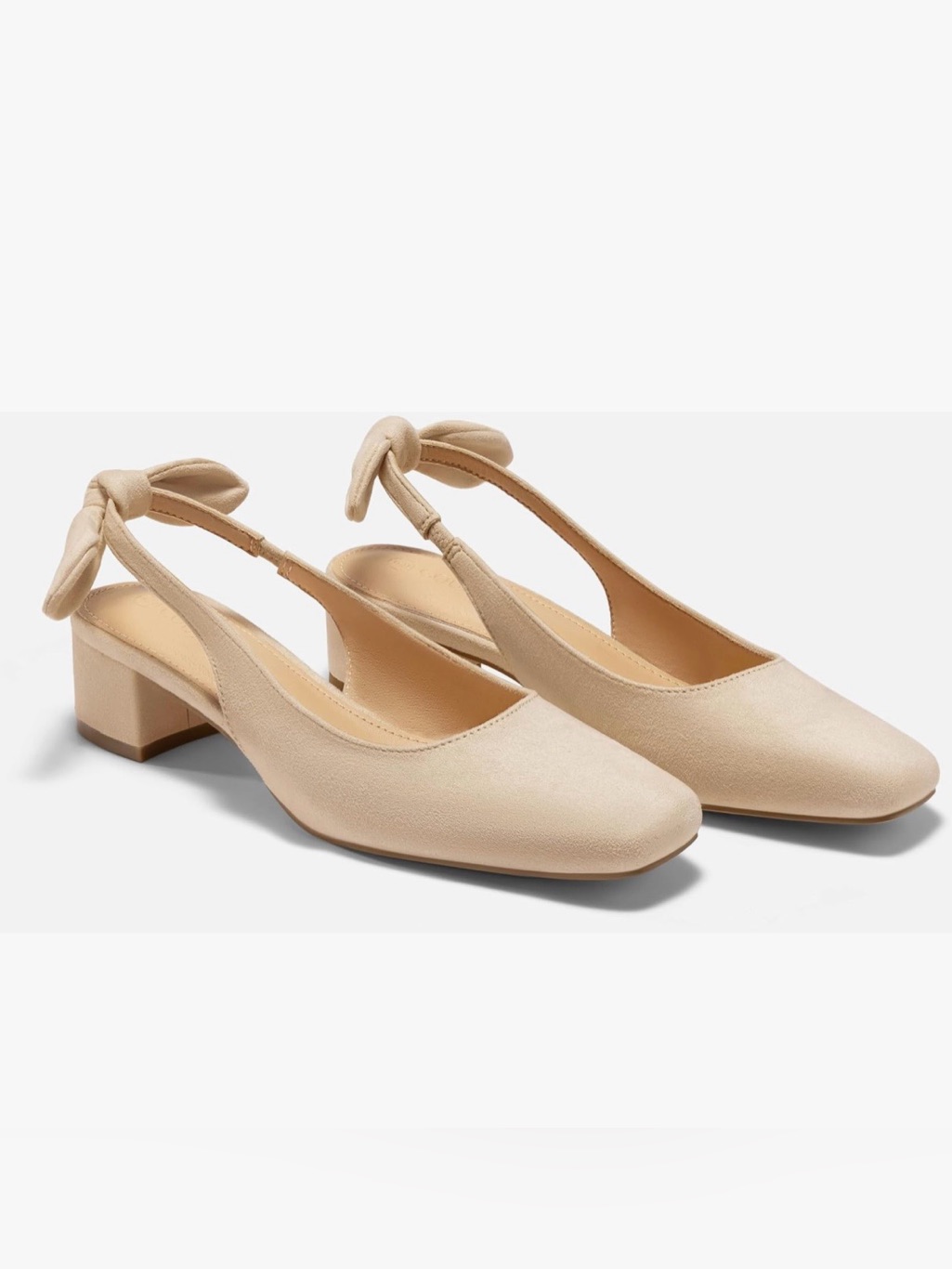 Brand New! Women’s Slingback Low Block Heel Pumps In Nude (Size: 6)